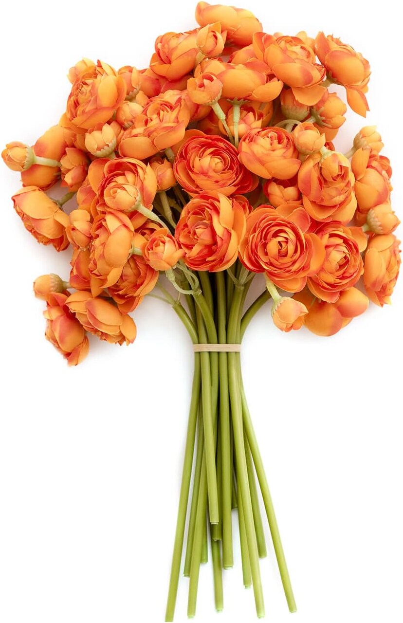 Mini Artificial Ranunculus Flowers – Faux Silk Wedding Filler for Bouquets & Centerpieces
